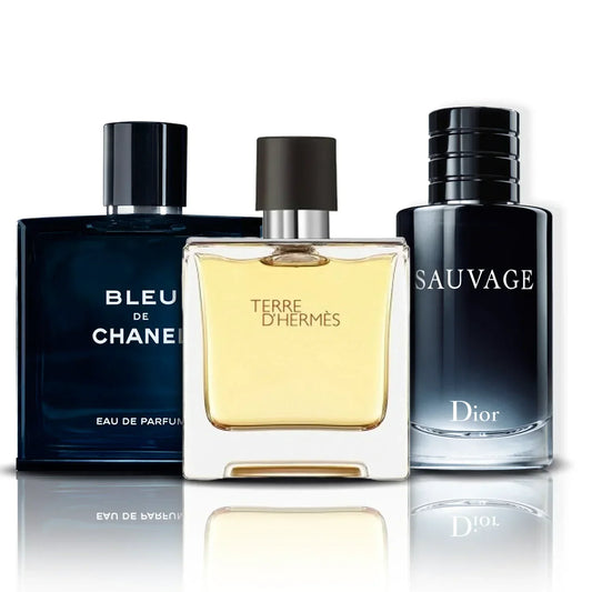Sada 3 Parfémů | Bleu de Chanel, Terre D'Hermes i Sauvage (100 ml)