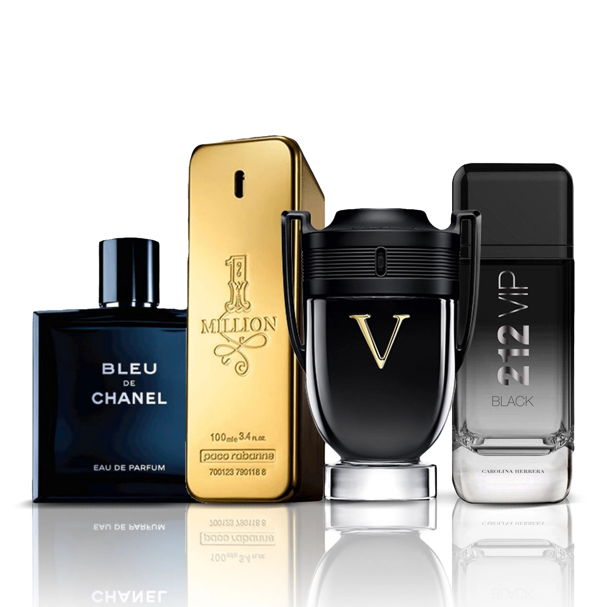 Sada 4 Parfémů | Bleu de Chanel + One Million + Invictus Victory + 212 VIP Black 100 ml
